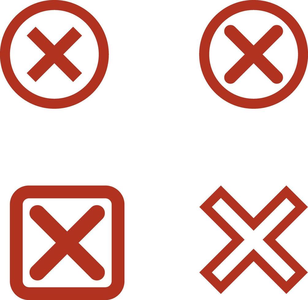 Cross Box Icon . Isolated vector sign symbol. Cross mark icon set. Flat vector icon.