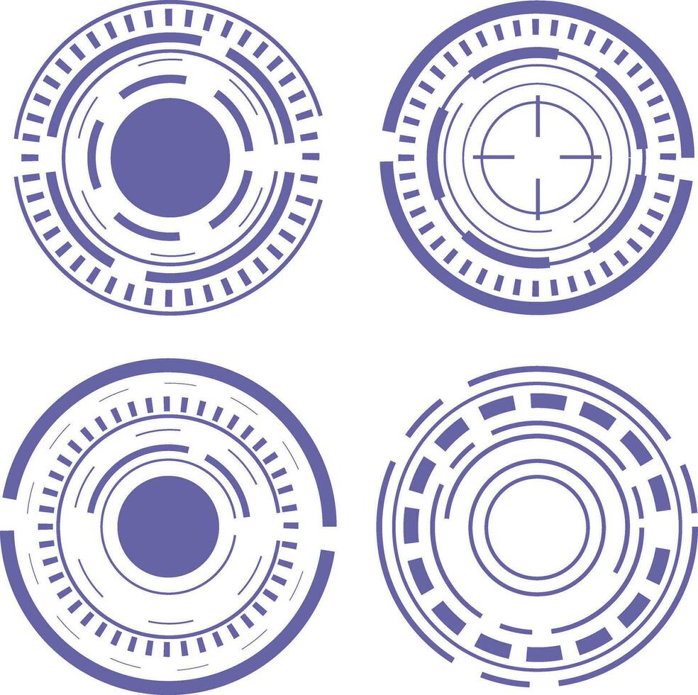 Futuristic Circle Hud Elements. Futuristic Abstract HUD. Good for game UI. Vector Illustration