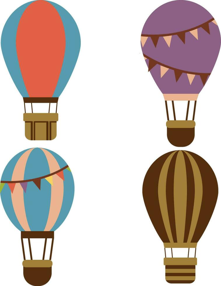 Hot Air Balloon isolated on white background.For design decoration and illustration.Vector Pro vector