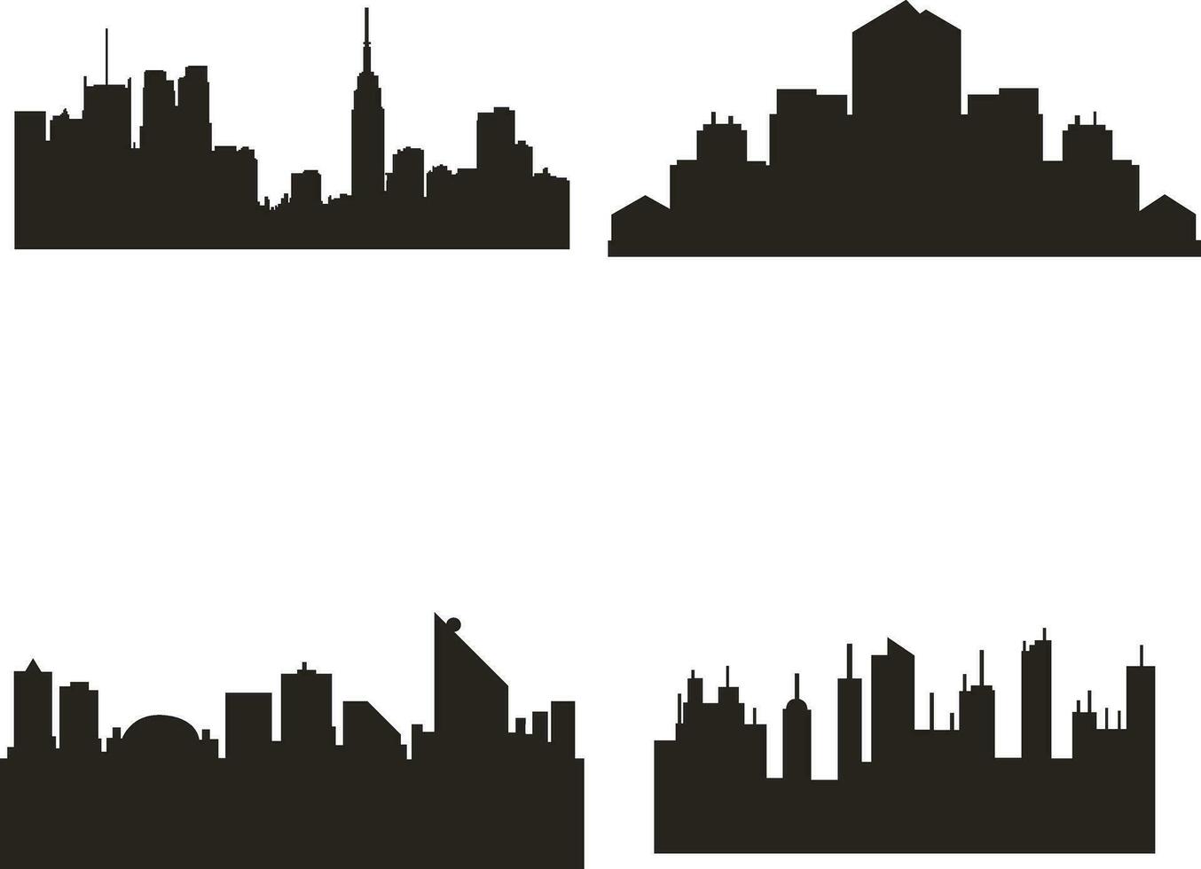 Vector city silhouette illustration. For design decoration.Vector  Pro