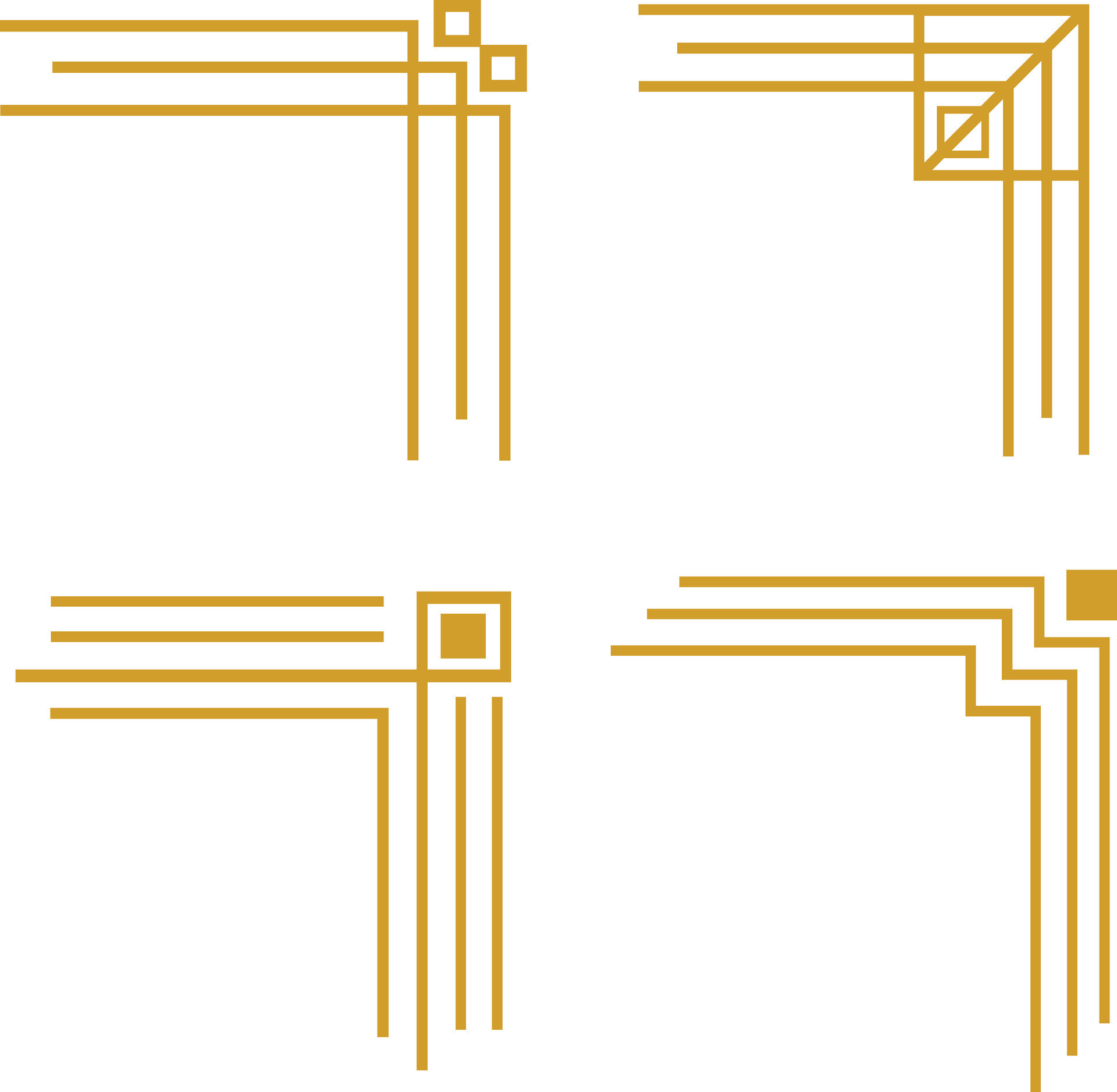 Modern Corner Graphic. Vector geometric borders set.For design decoration. Vintage border