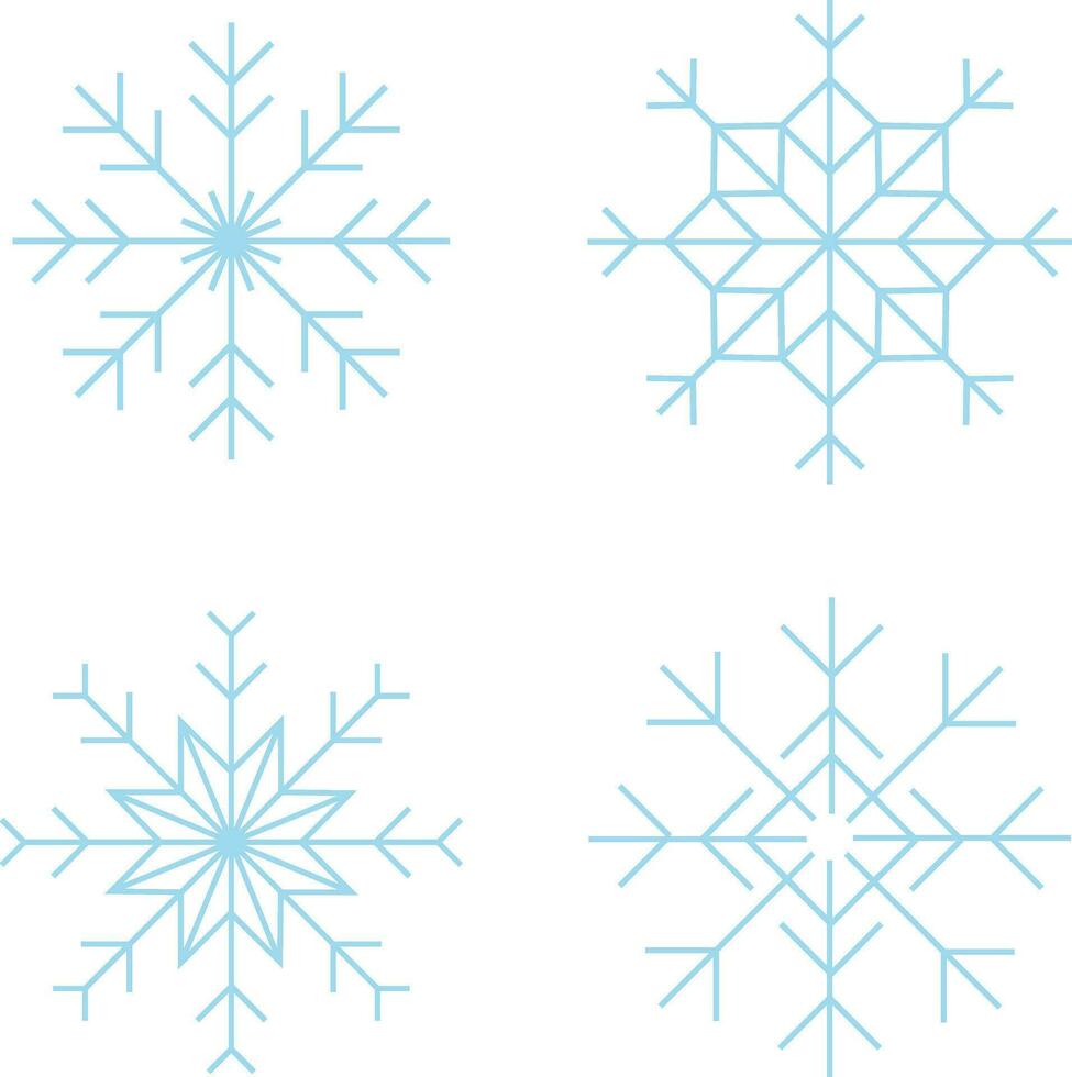 Snowflake illustration collection isolated. Vector  decoration elements.