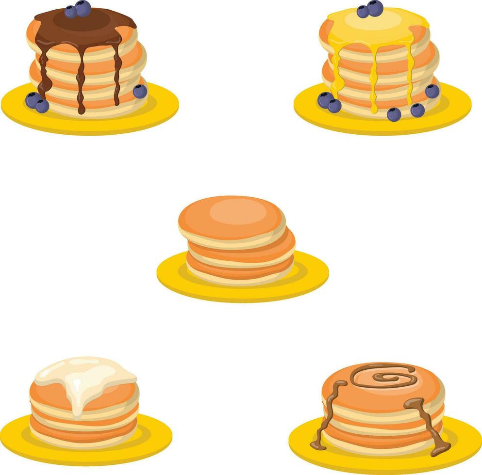 National Pancake Day Decoration Illustration.For Decoration Design. Pile of pancakes on a plate icon. Illustration Vector