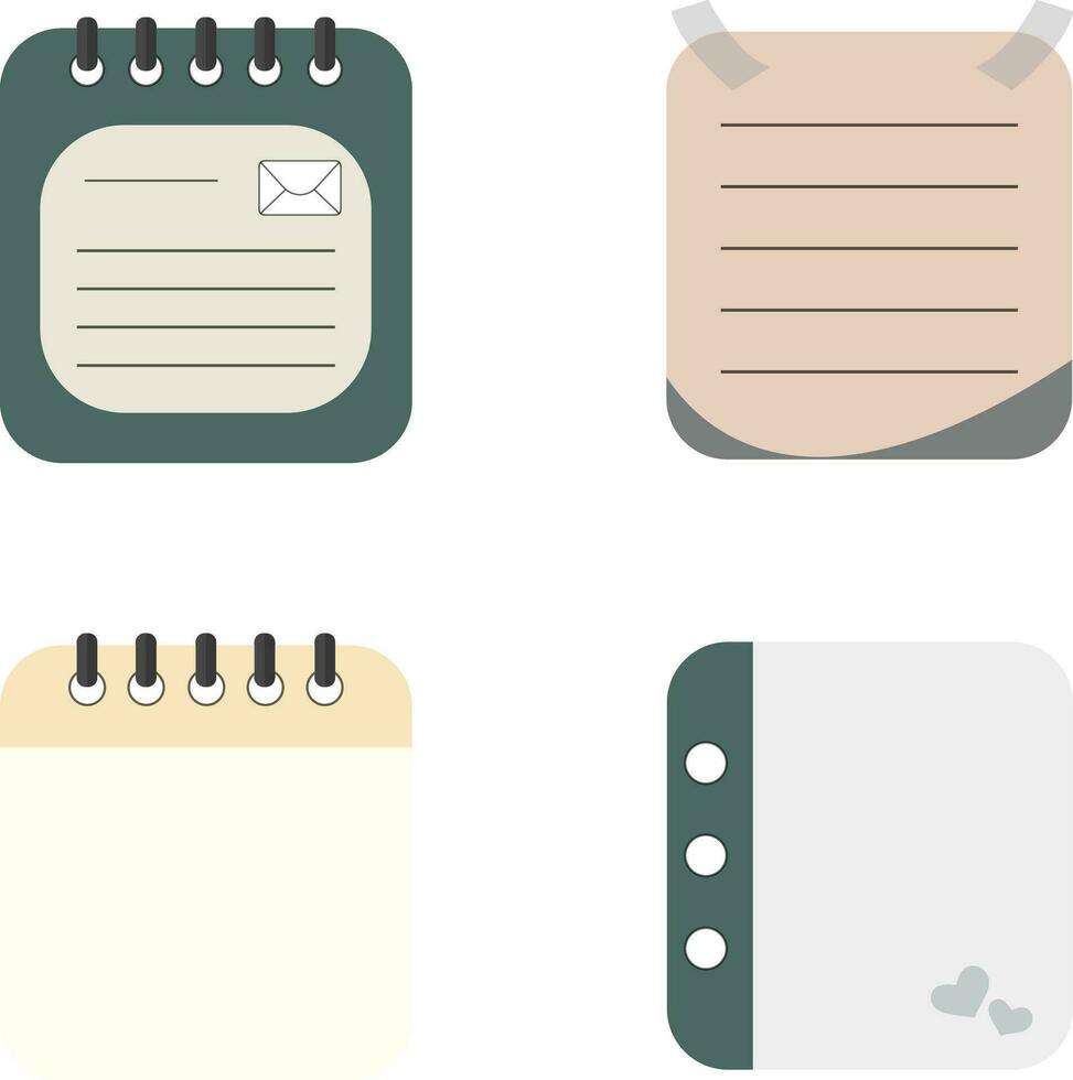 Message Board. Information board with blank Paper sticky notes for reminders, to do list, planner, schedule. Hand drawn Vector illustration. Cartoon style. All elements are isolated