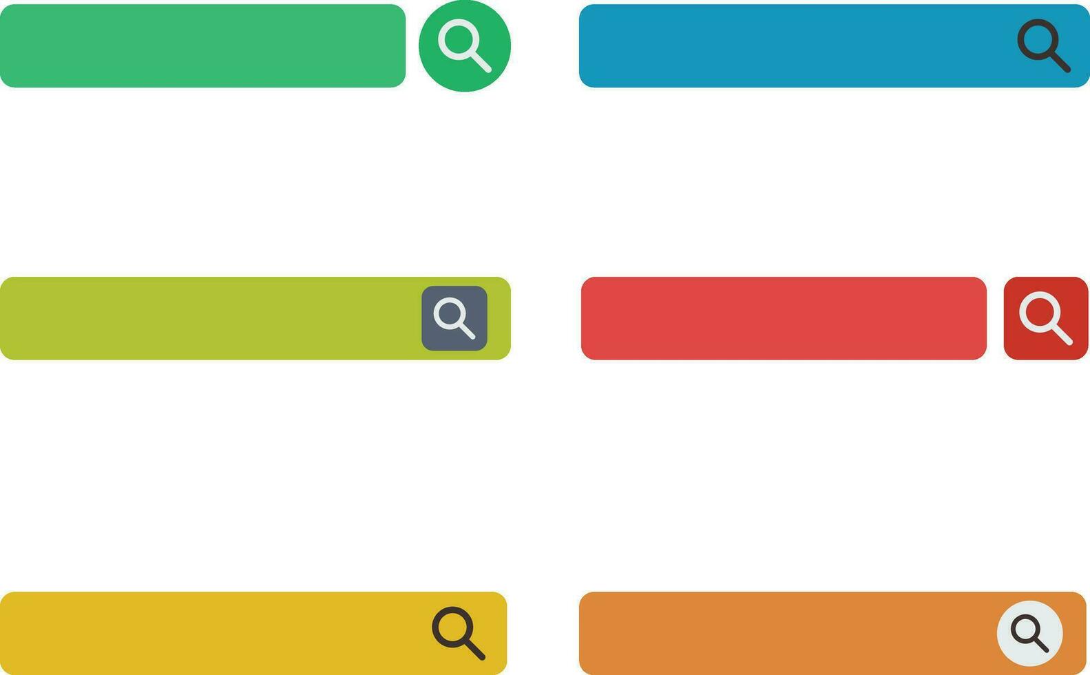 Set of Search Bar Shape. Search Address and navigation bar icon template. Pro Vector