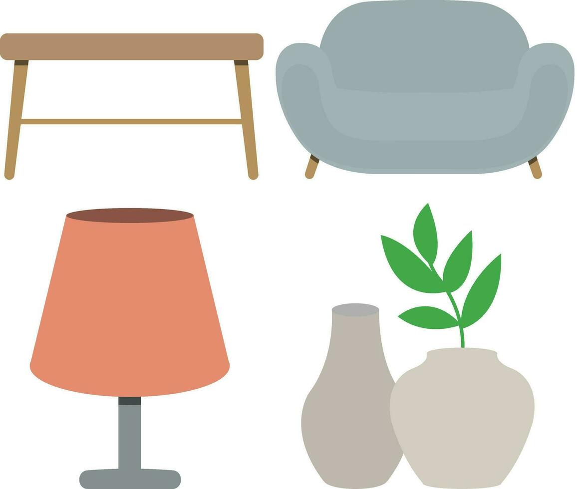 Home Furniture Types Of Related Vector Line Icons. Contains Icons such as chairs, tables, sofas, bed lamps, Storage Systems, and others.