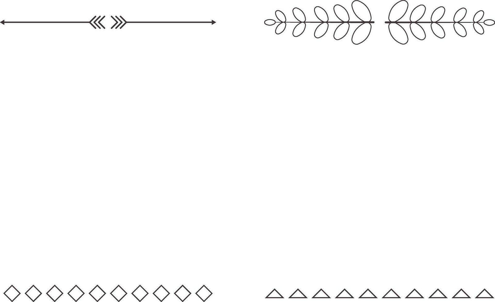 Ornament Border Decoration. Lines, borders and wins are set. Doodle design element.For design decoration.Illustration Vector