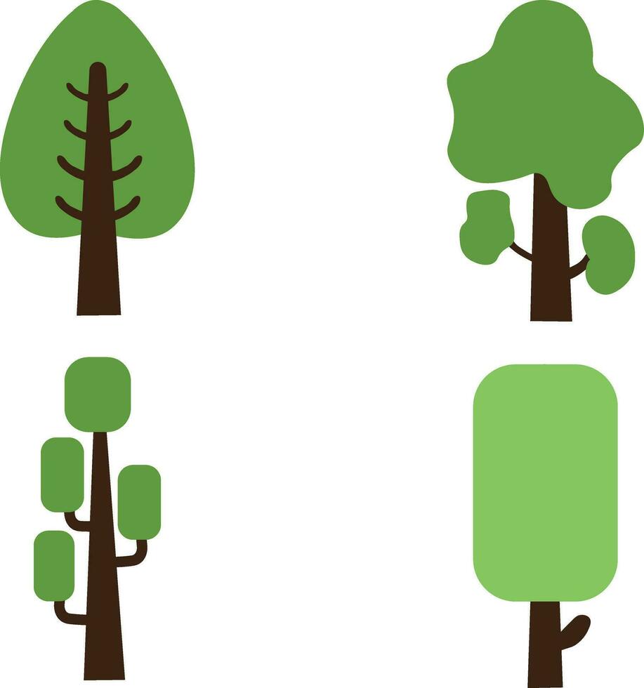 árbol forma ilustración colocar. bosque árbol plano naturaleza planta aislado decoración follaje.vector ilustración vector