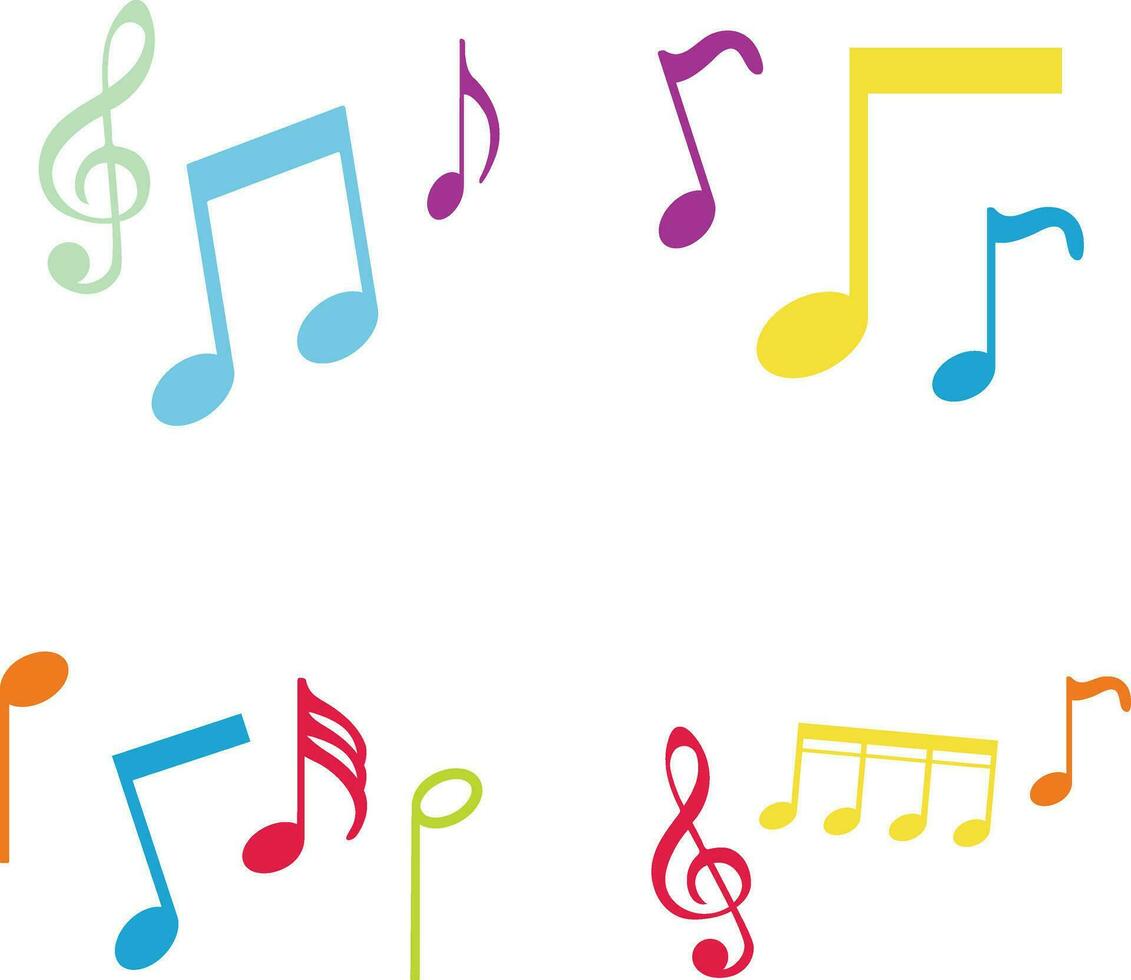 Musical note, song, melody or flat vector icon for design decoration and illustration.Vector Pro