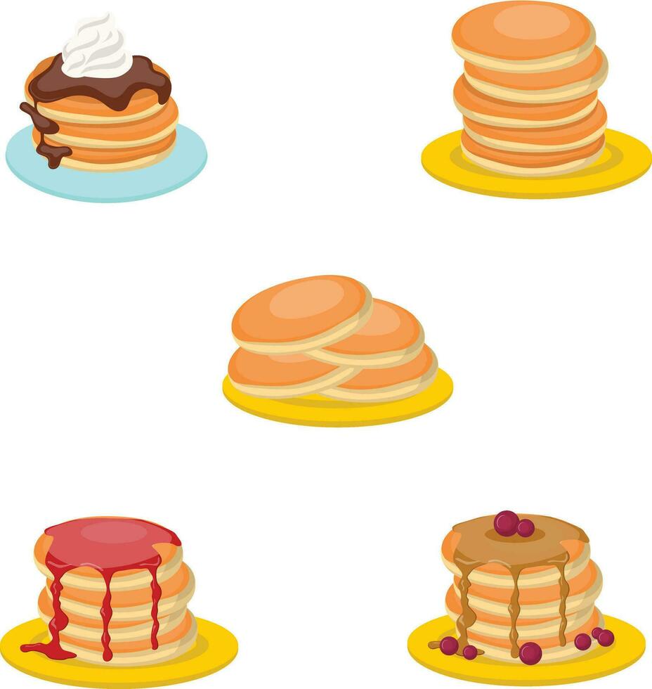 National Pancake Day Decoration Illustration.For Decoration Design. Pile of pancakes on a plate icon. Illustration Vector