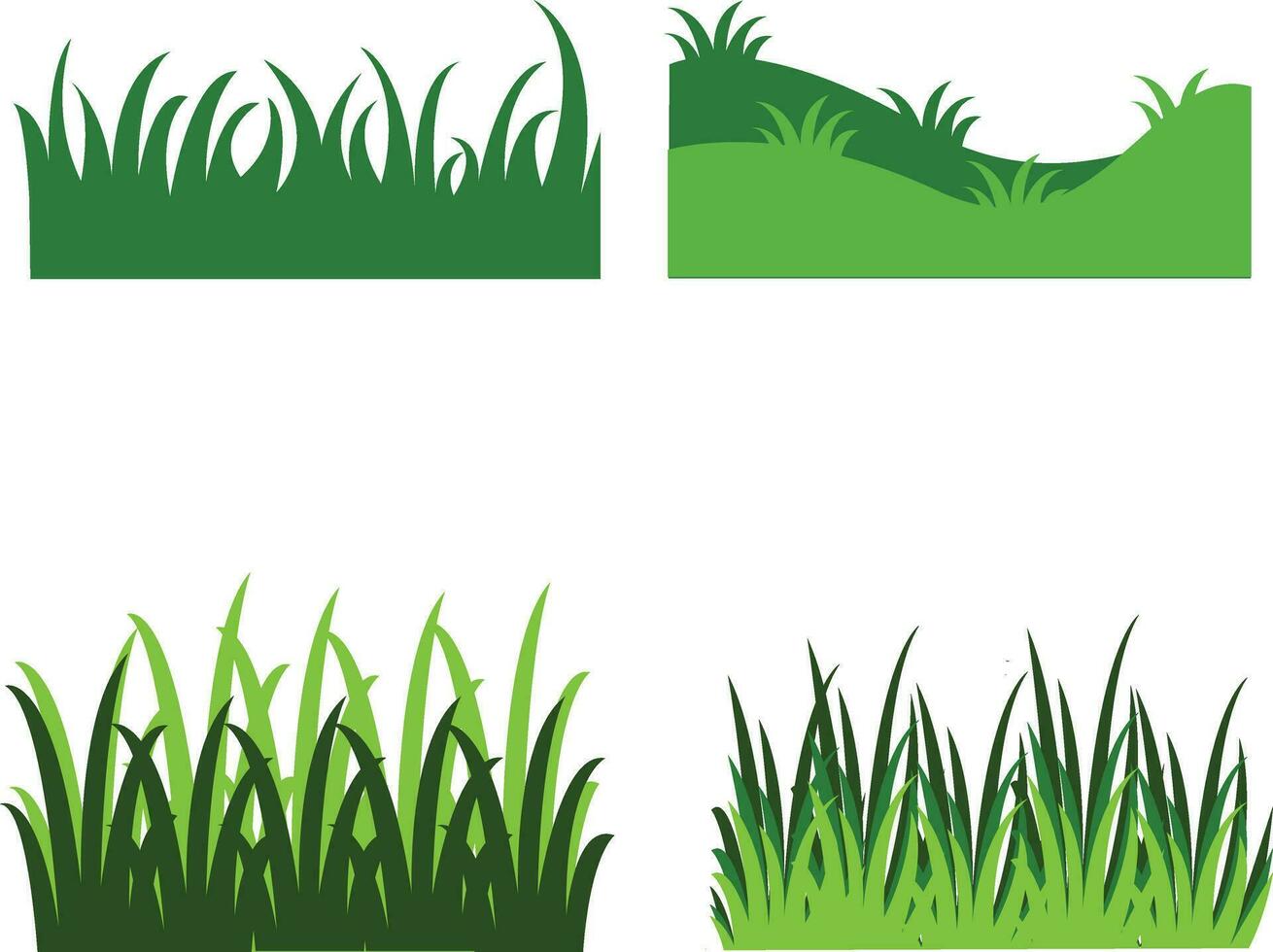 Set of Grass Illustration on White Background.For design decoration.Vector Illustration vector