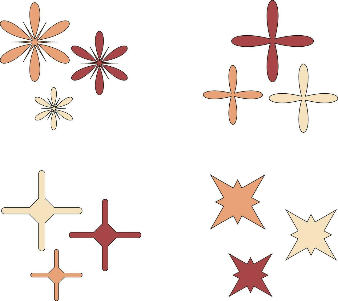 Retro Shiny Star. retro futuristic graphic ornaments for decoration.Vector  Pro vector