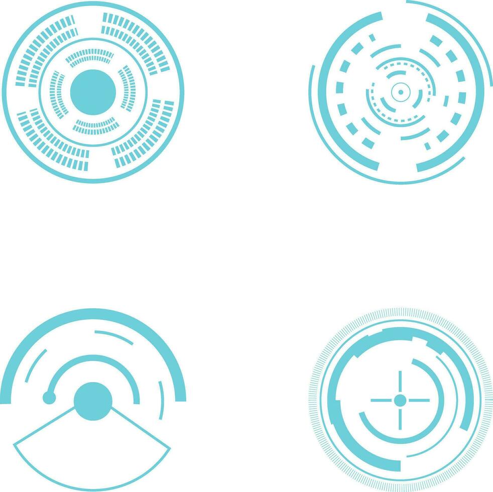 Futuristic Circle Hud Interface Elements. Futuristic Abstract HUD. Good for game UI. Circle elements for data infographics. Vector Illustration
