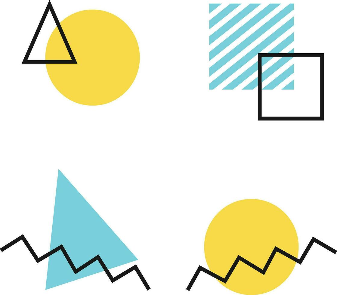 Memphis Pattern Geometric. Memphis design, retro element for design decoration. Trendy collection of vector geometric shapes.
