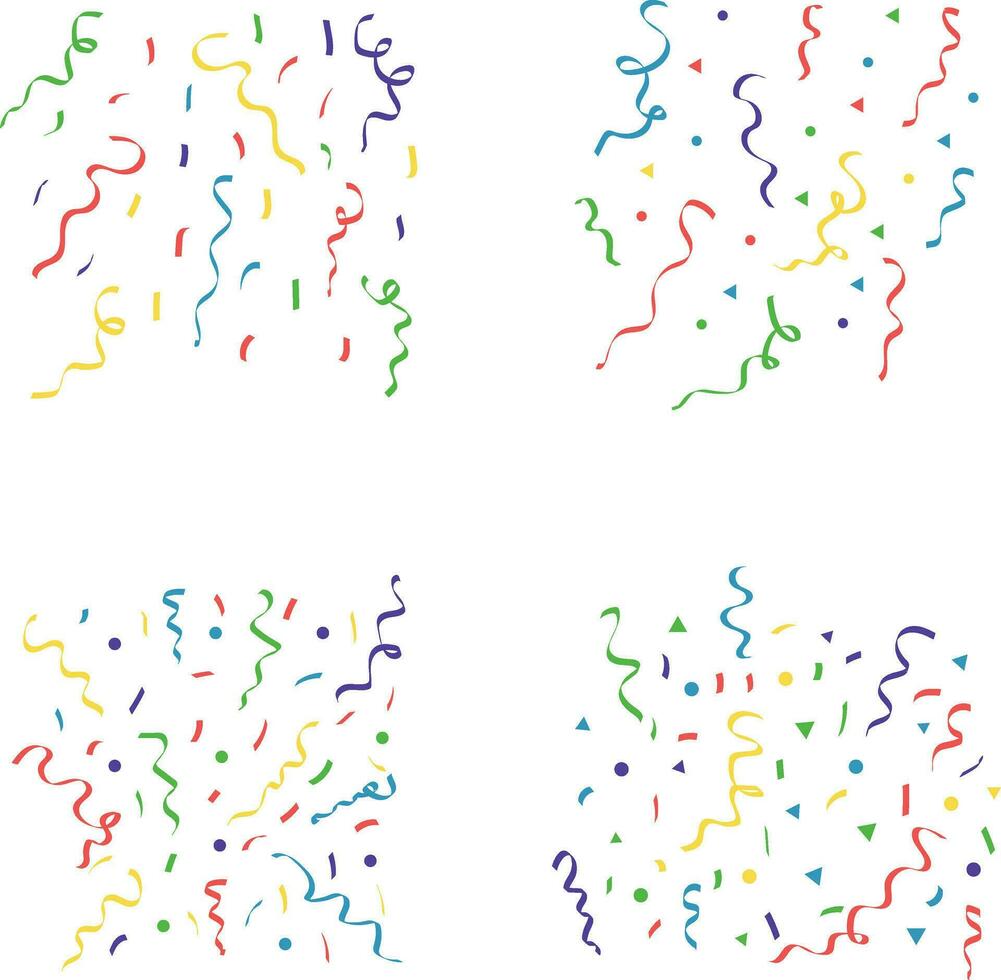 Colorful Confetti Party.isolated on transparent background. Festive vector illustration