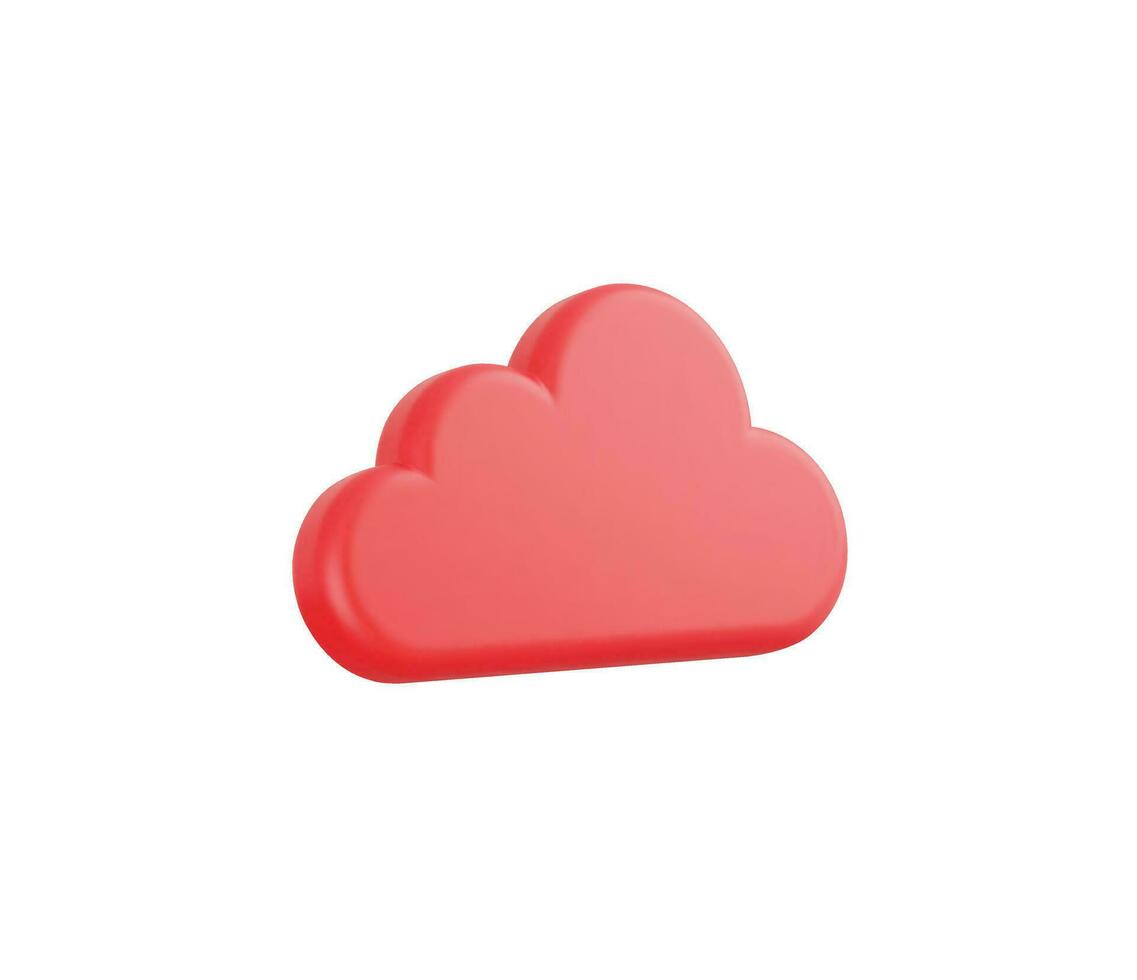 3d Realistic Cloud icon vector illustration