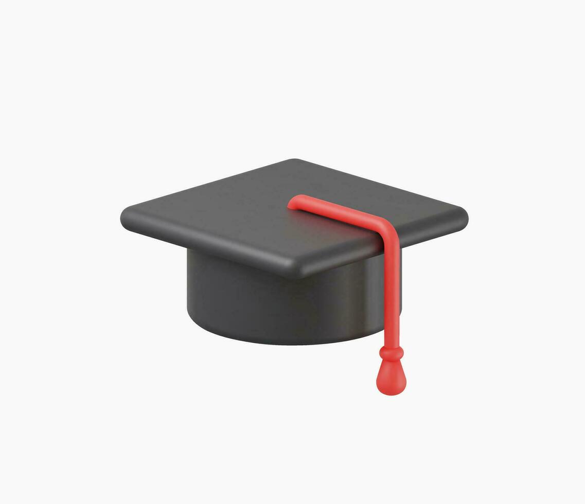 3d Realistic Graduation cap vector illustration