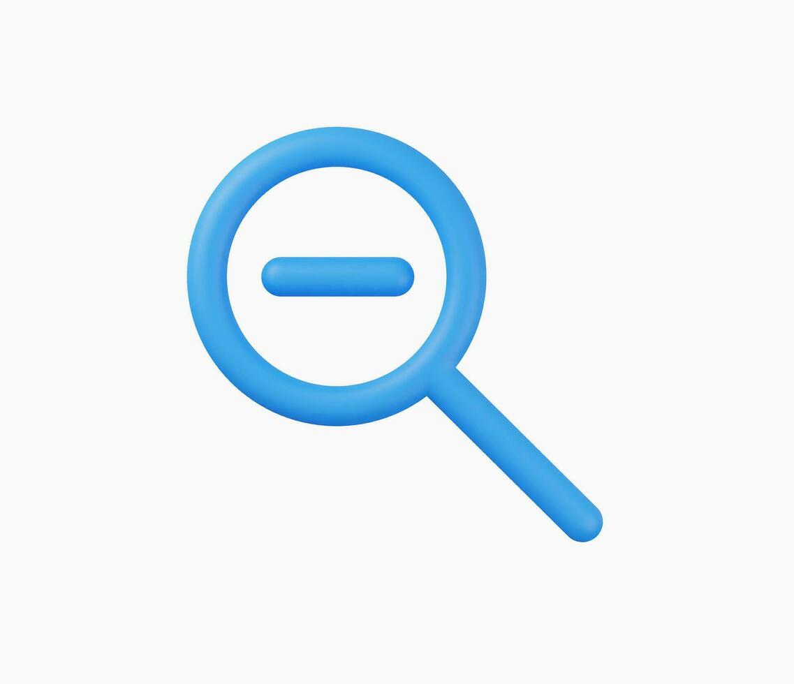3d Realistic Zoom out vector illustration