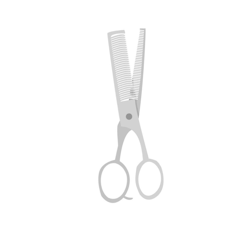 Hair cutting scissors vector illustration. Barber's tool for cutting hair. Hair scissors clipart. Flat vector in cartoon style isolated on white background.