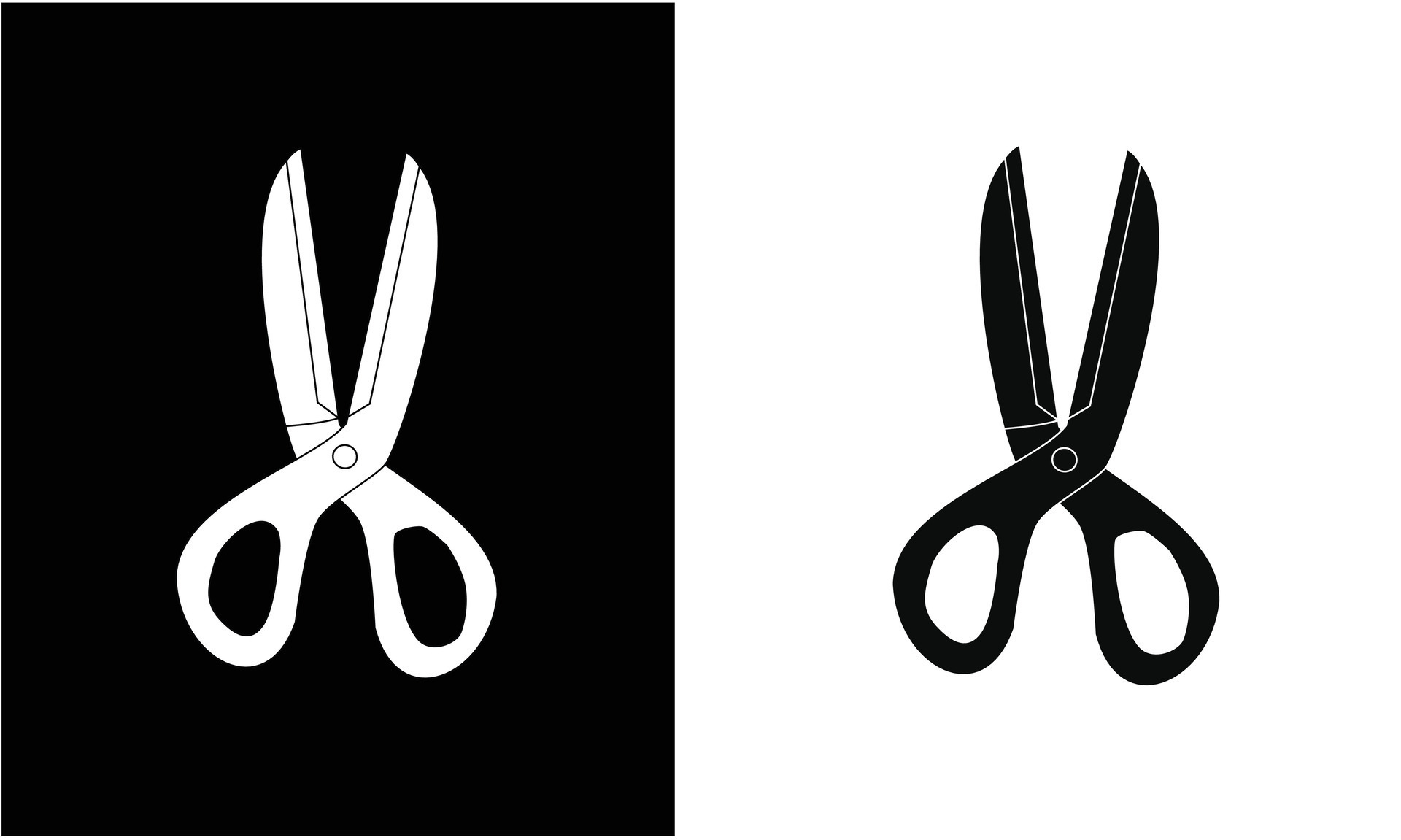 Open scissors cartoon vector illustration isolated on white background