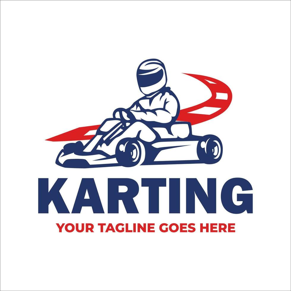 go-kart logo modelo. karting logo vector ilustración.