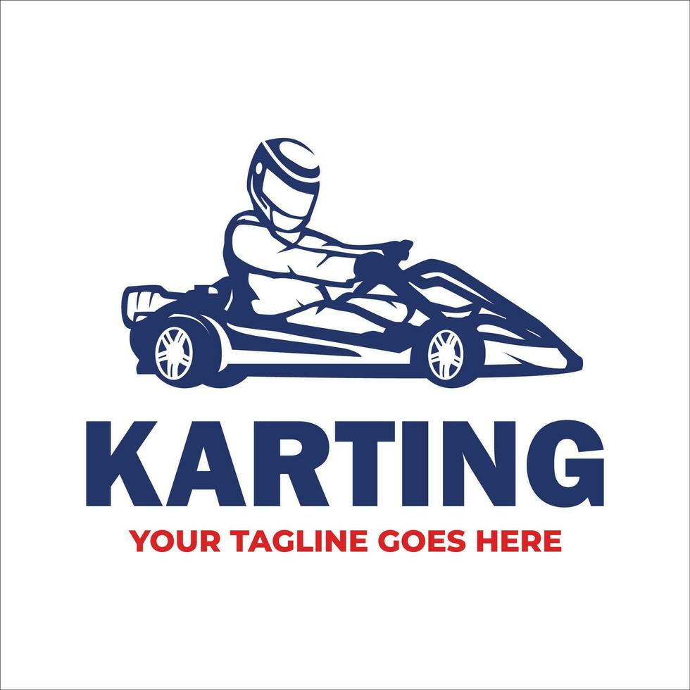 Go-kart logo template. Karting logo vector illustration.