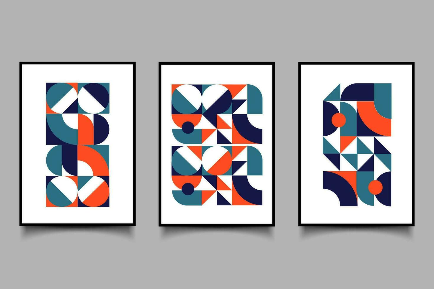 set of Abstract geometric memphis cover design vector