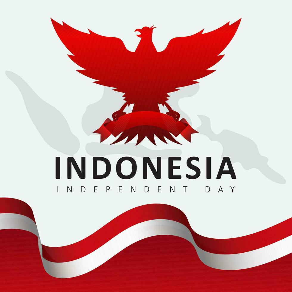 Indonesia independent day illustration background vector