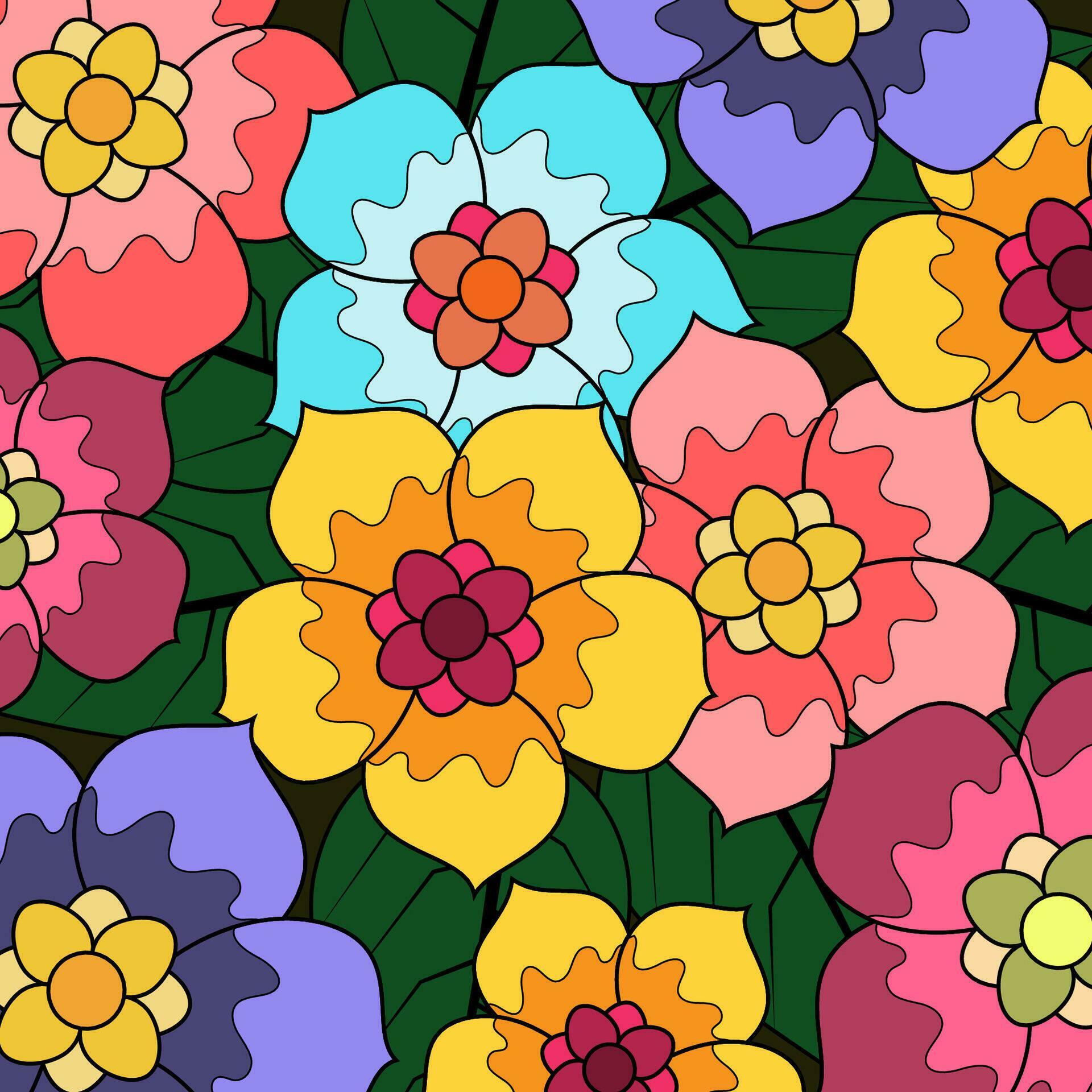 Botanicals Flowers and Leave Hand Draw Flower Painted. 25460432 Vector Art at Vecteezy