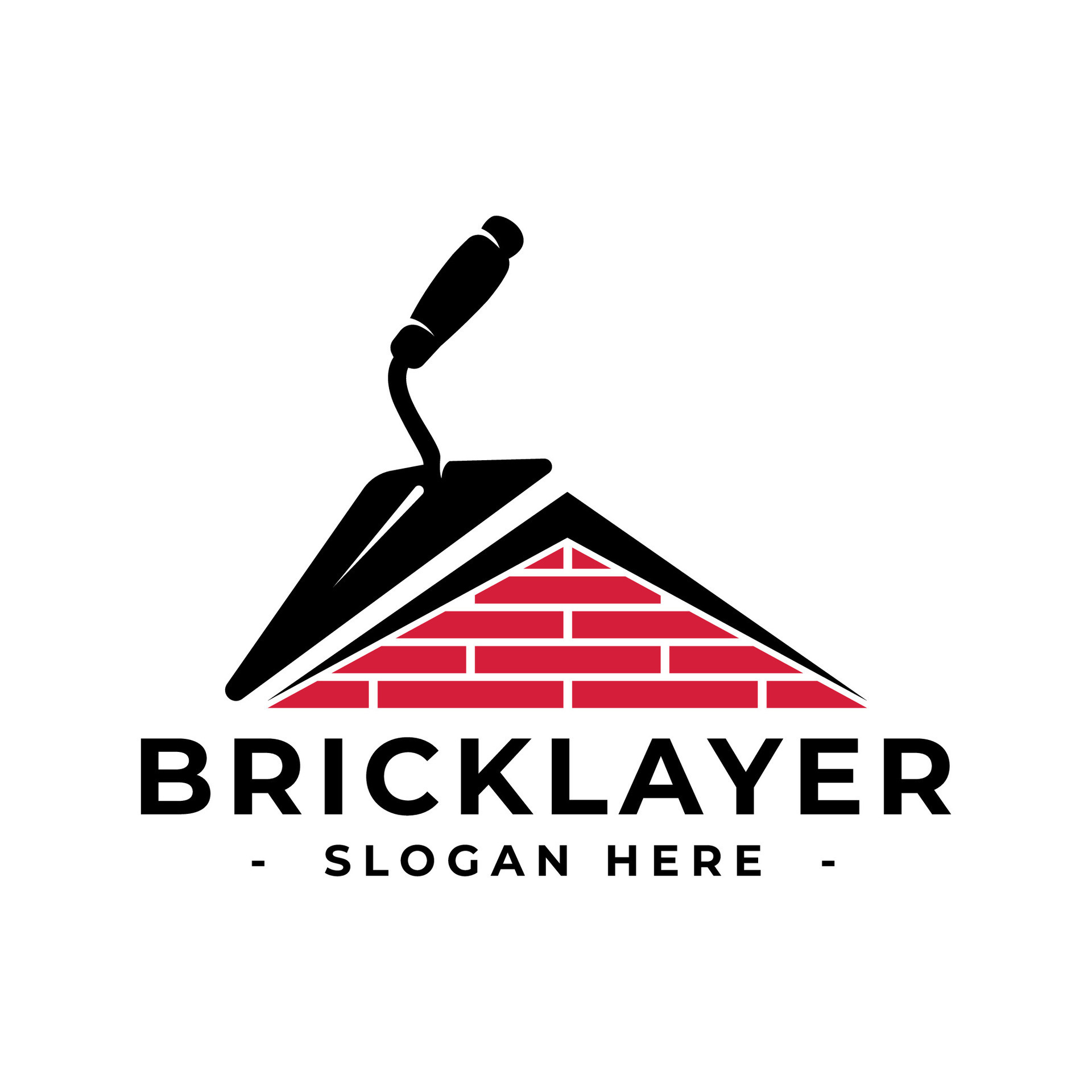 Masonry logo design template. Bricklayer logo vector. Construction logo ...