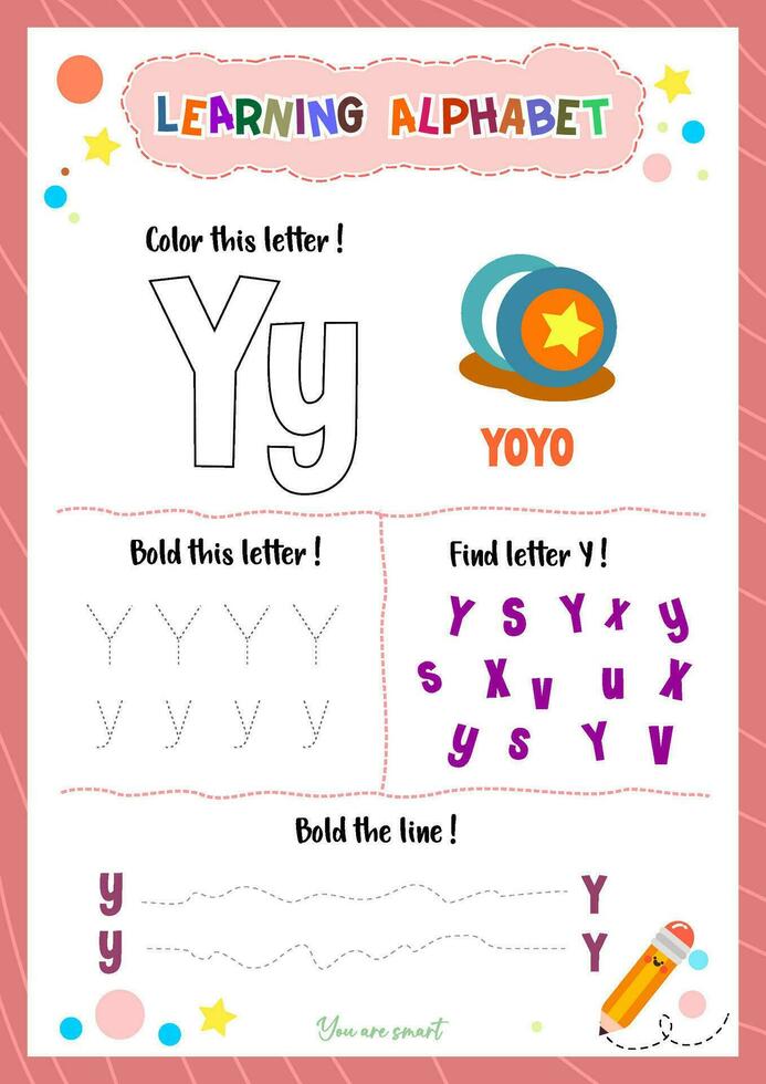 Learning alphabet with tracing finding and coloring letters for kids vector