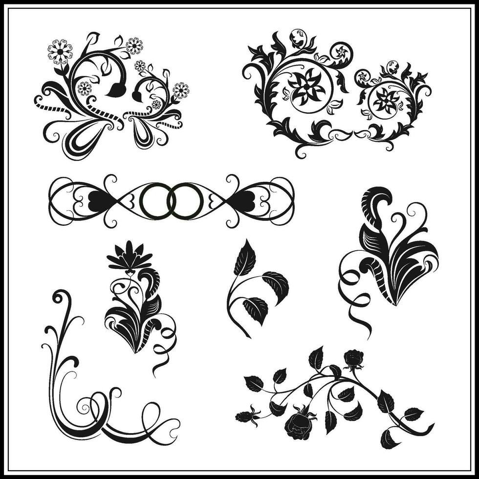 Hand sketched vector vintage elements
