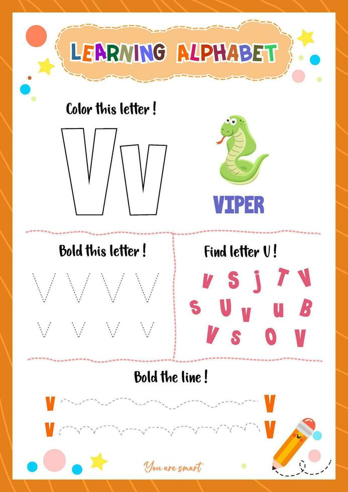 Learning alphabet with tracing finding and coloring letters for kids vector