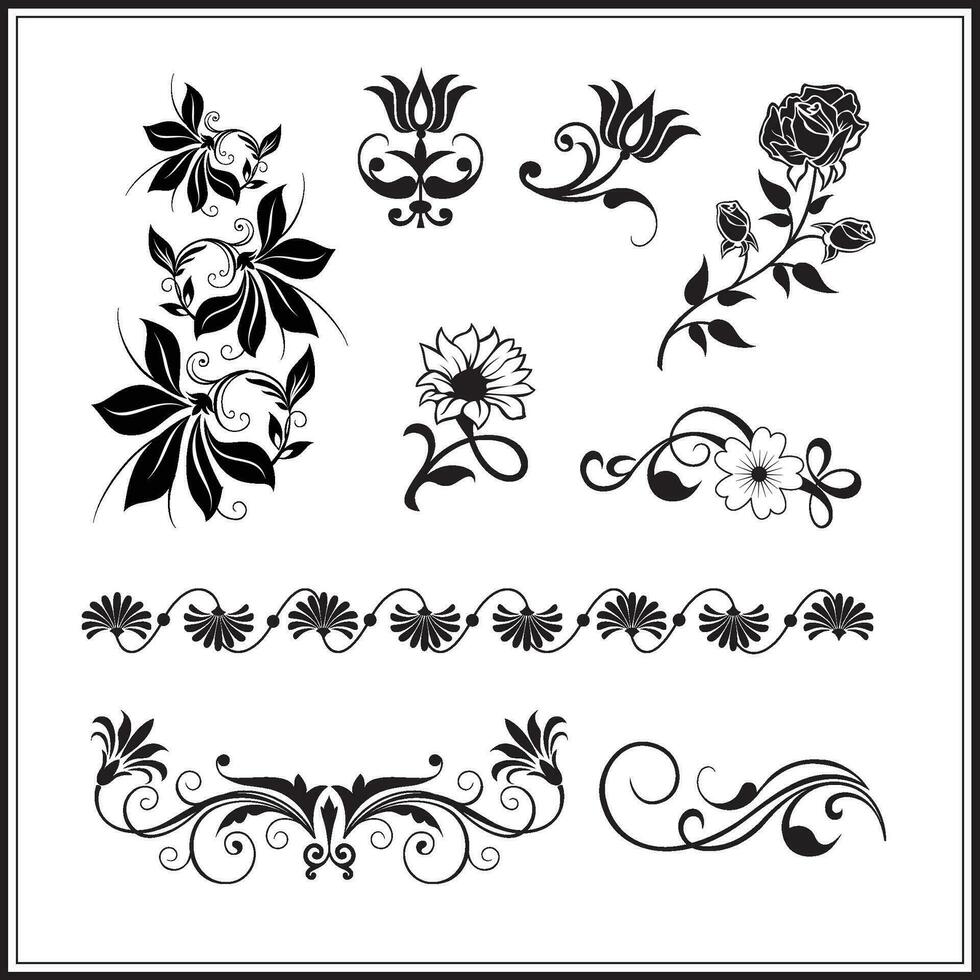 Hand sketched vector vintage elements