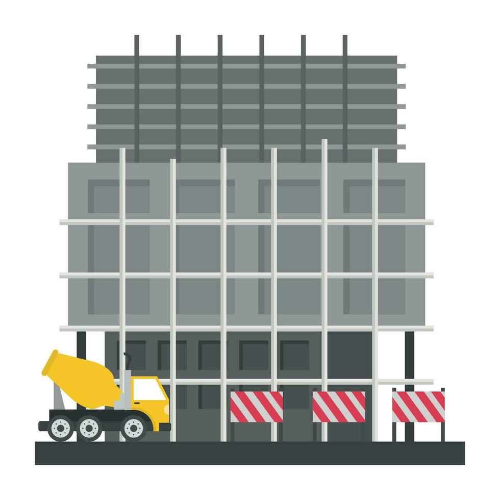 A scaffolding building which is in construction, commercial construction vector