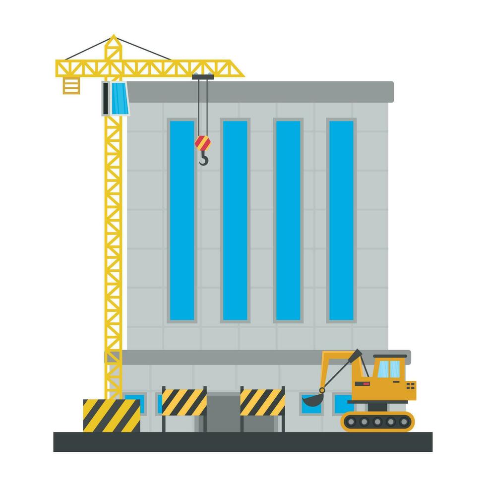 A scaffolding building which is in construction, commercial construction vector