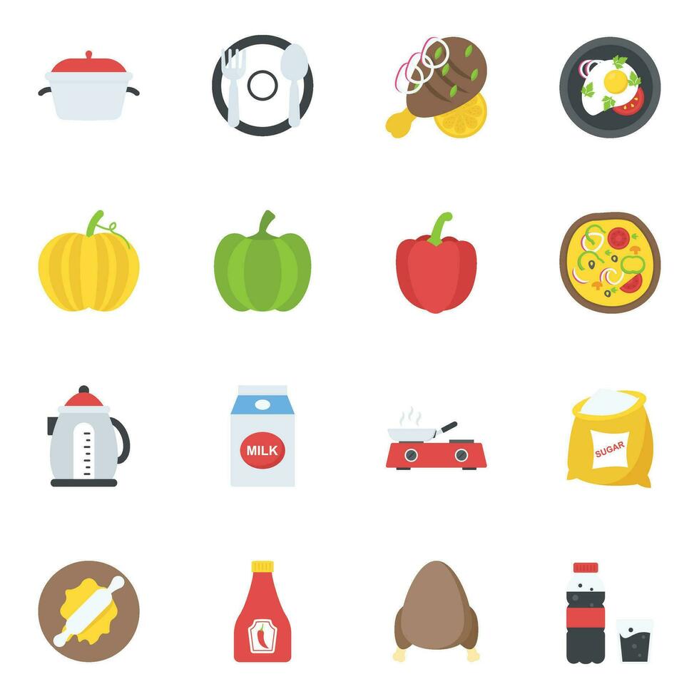 A Pack of Food and Drinks Icons vector