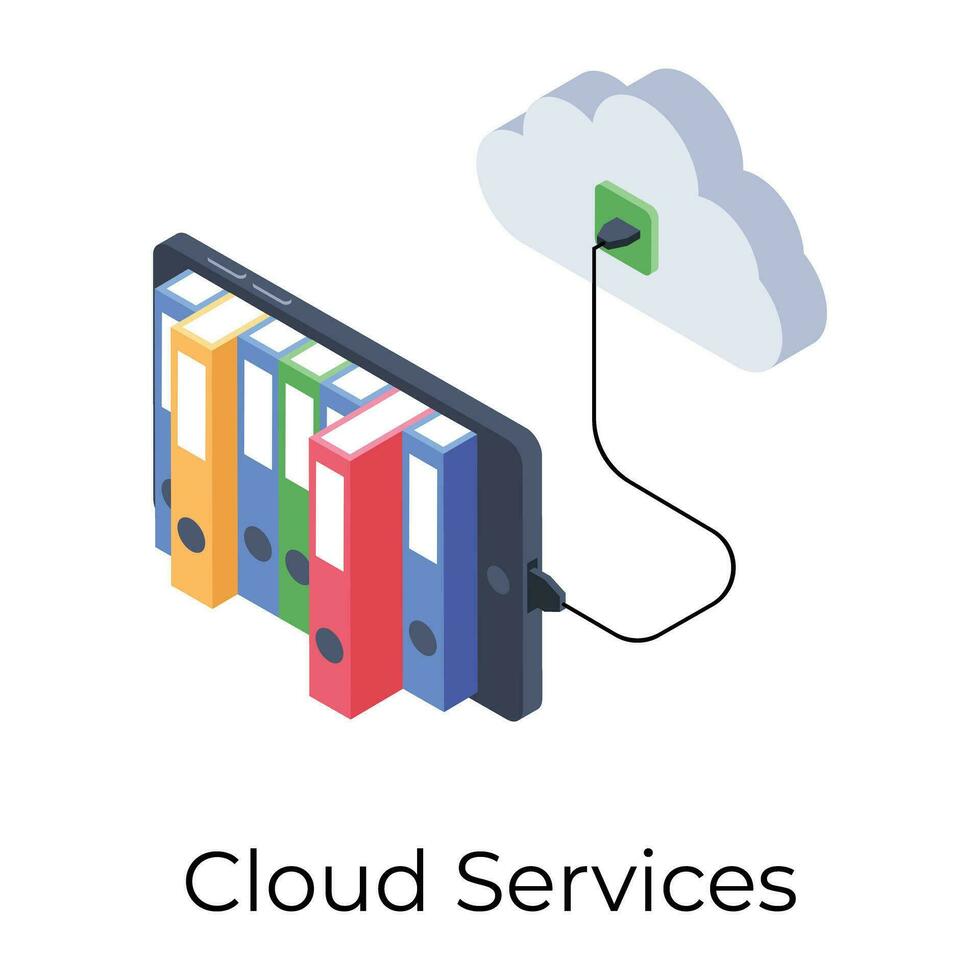 Cloud services icon in isometric design. vector