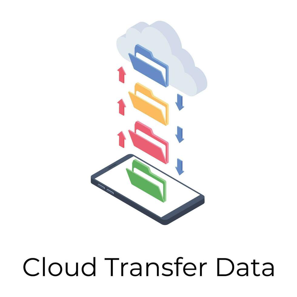Cloud services icon in isometric design. vector