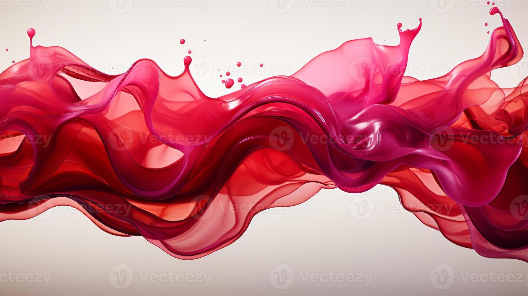 A red liquid appears in front of a white background. photo
