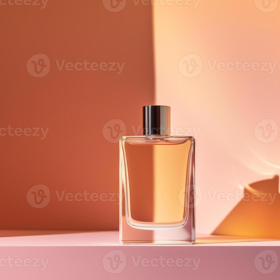 modern minimalist perfume bottle design, isolated. photo