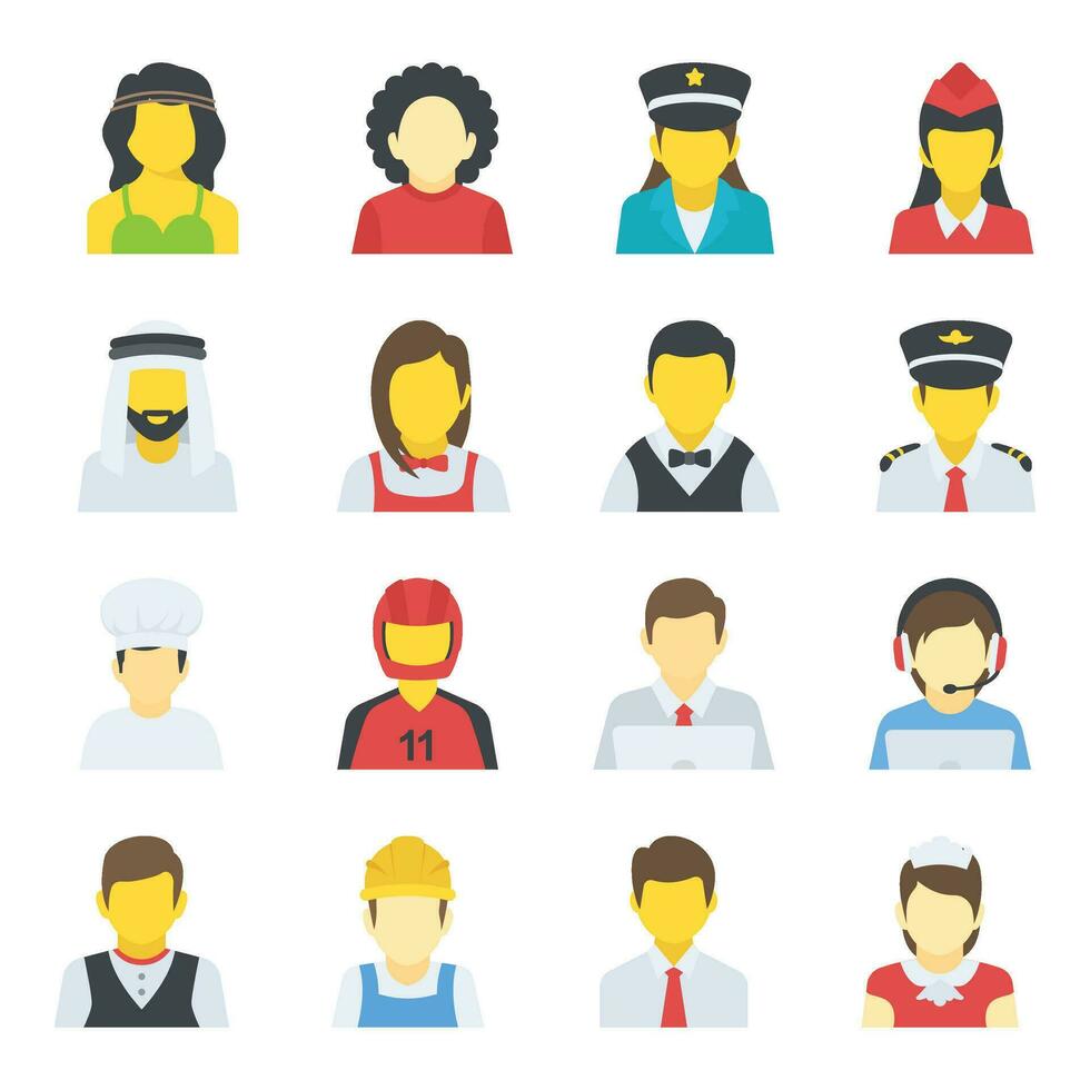 personas plano íconos conjunto vector