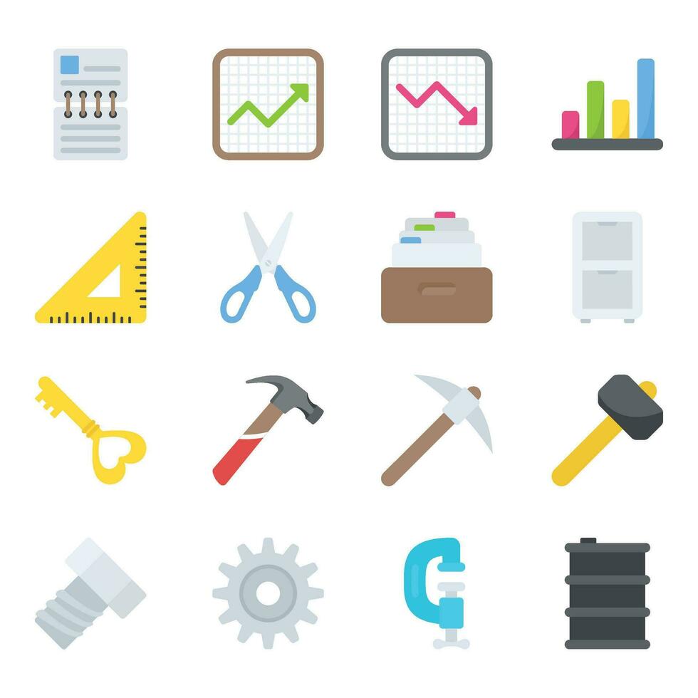 Objects Flat Icons vector