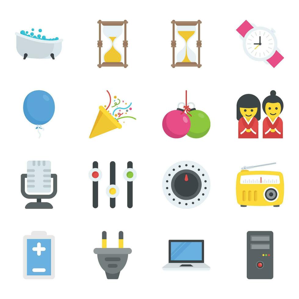 Flat Icons Objects vector