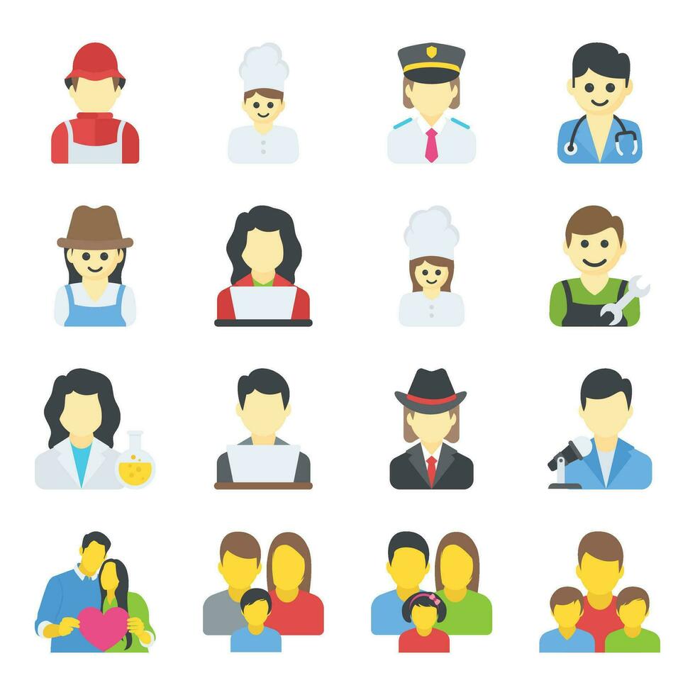 People Flat Icons Set vector