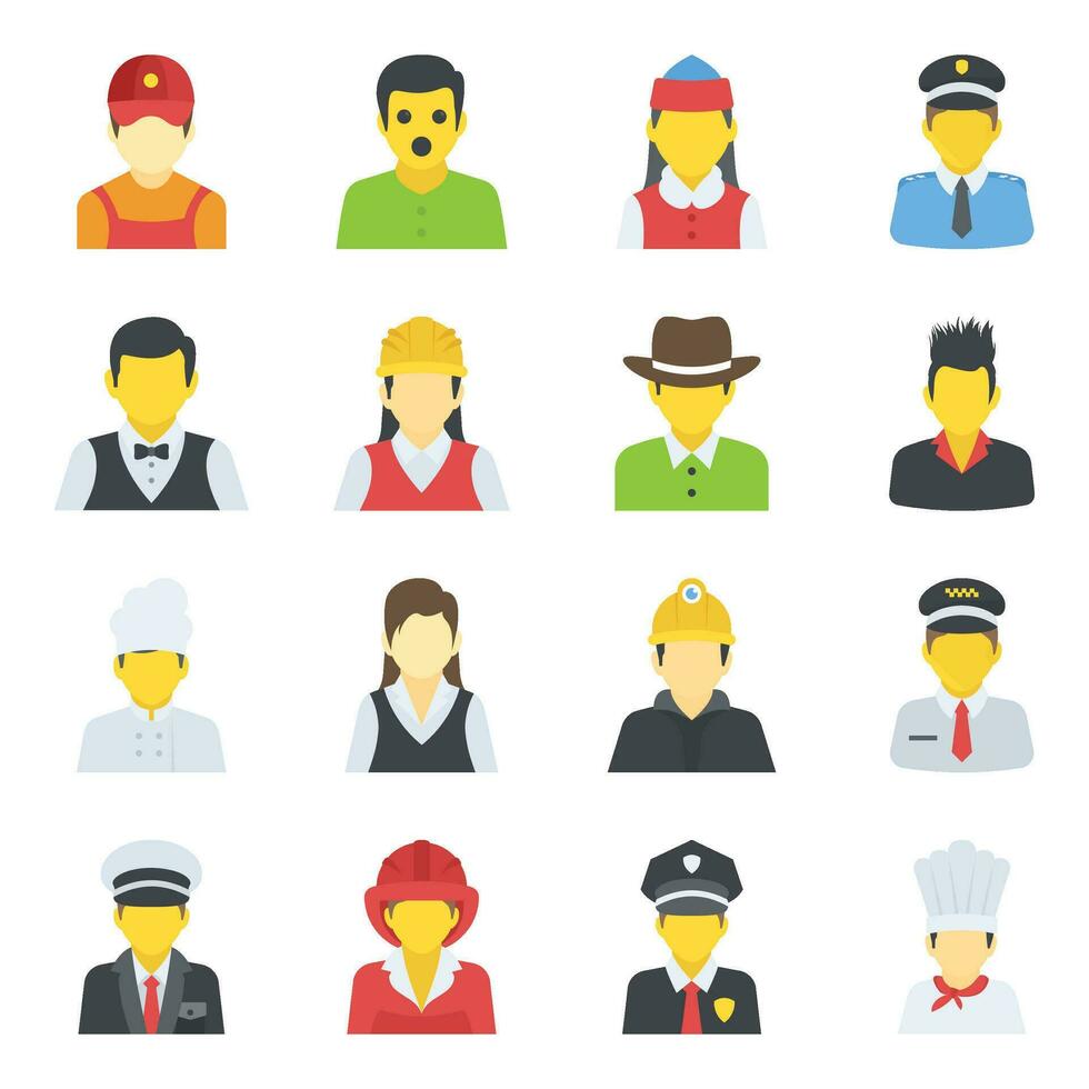 personas plano íconos conjunto vector