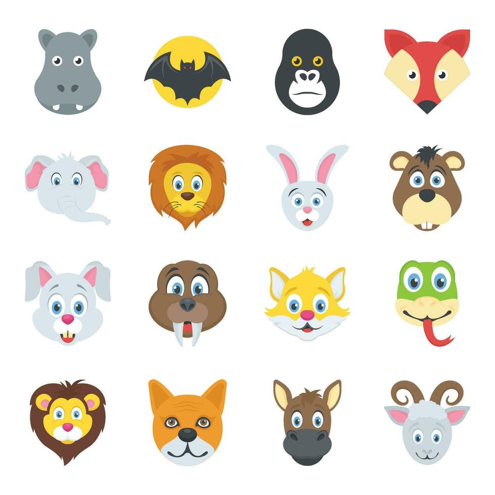 Animals Flat Vector Icons