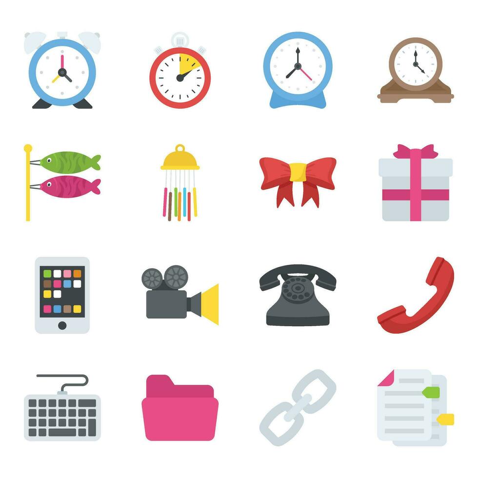 Flat Icons Objects vector