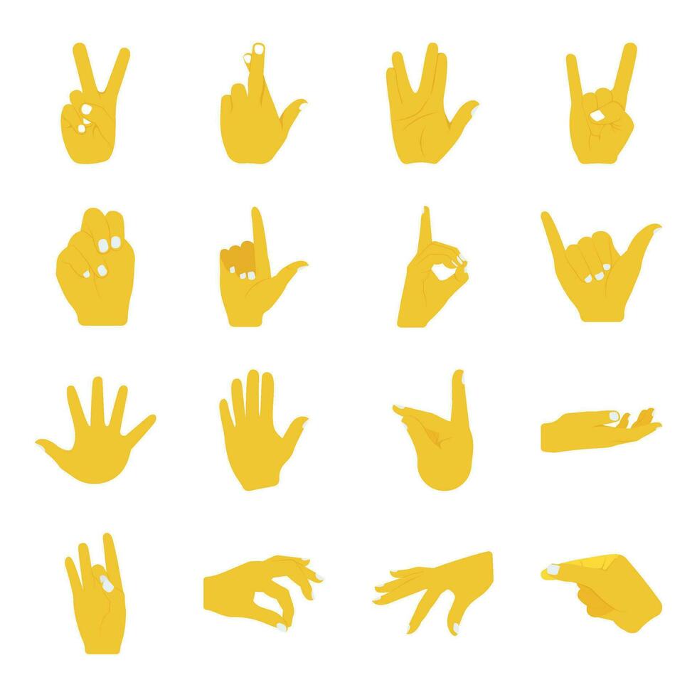 Hand Gesture Flat Icons vector