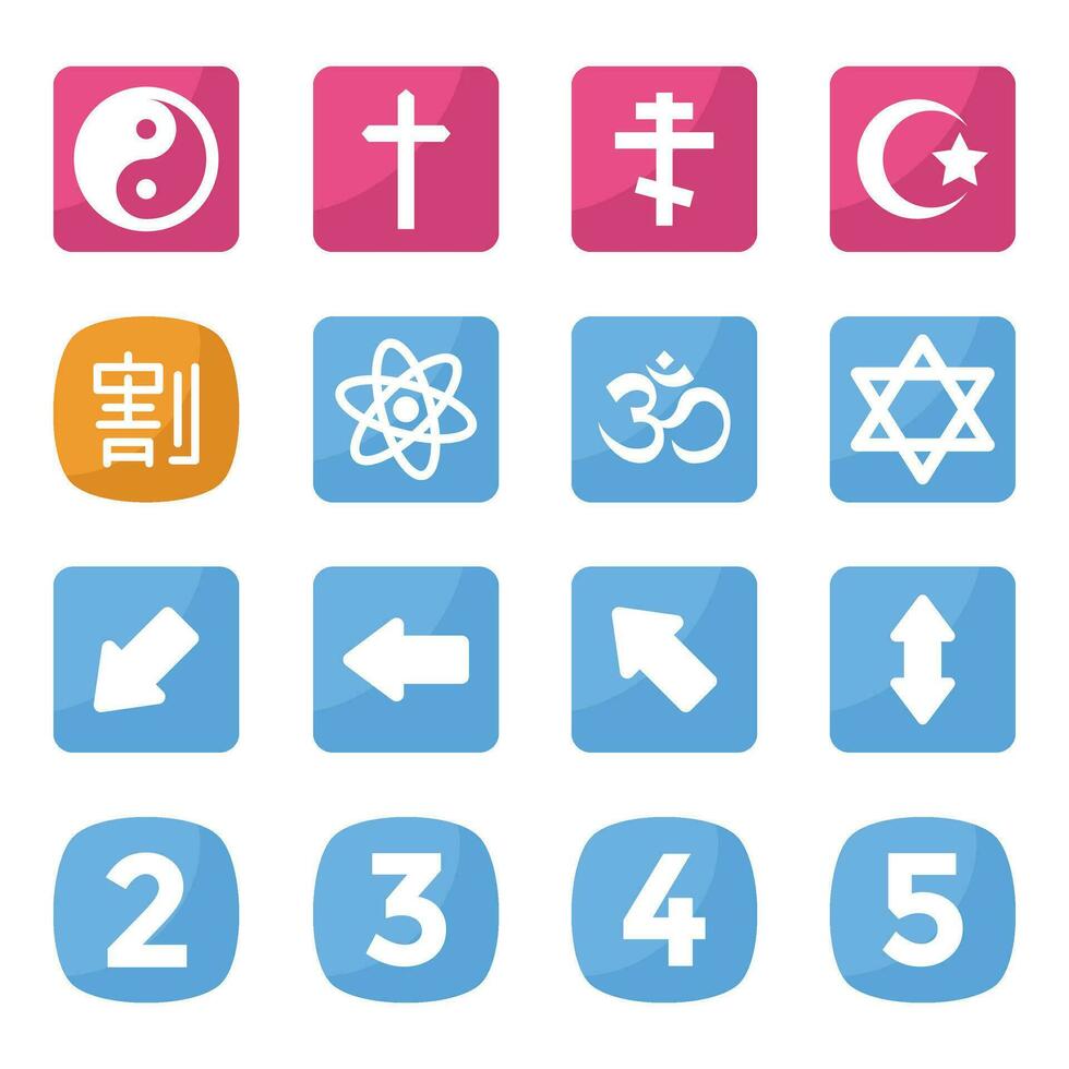 A Flat Vector Icons Set Of Symbols